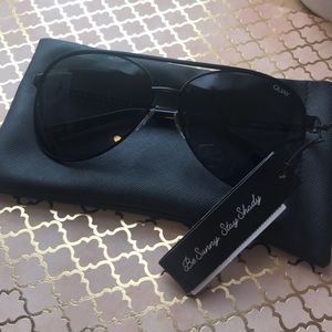 Quay Black Aviator Sunglasses